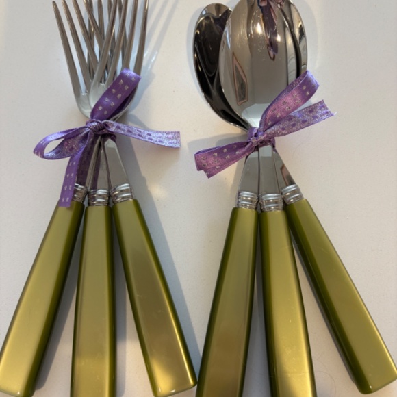 Sabre Paris Icône, Moss Soup spoon & Fork Set of 6 - Picture 2 of 9